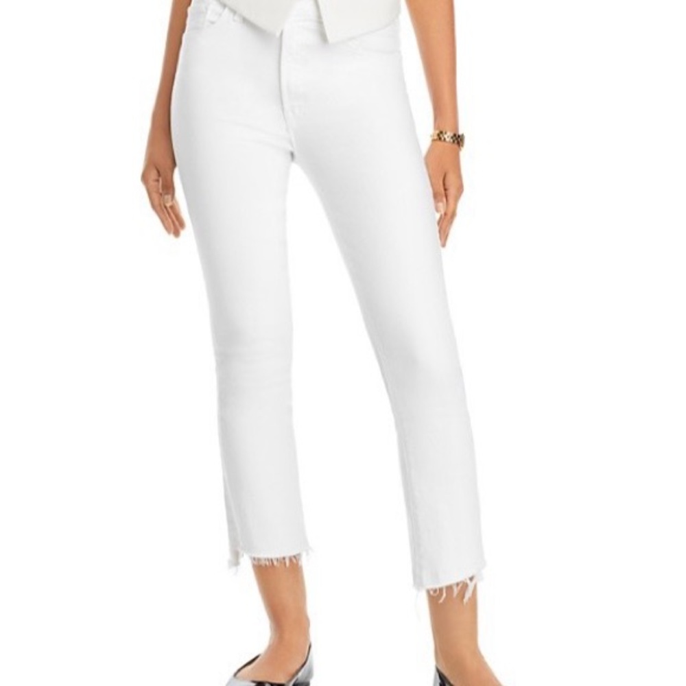 MOTHER cream The Insider Crop Step Fray Jeans